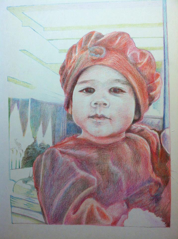 Victorian Child - colored pencil